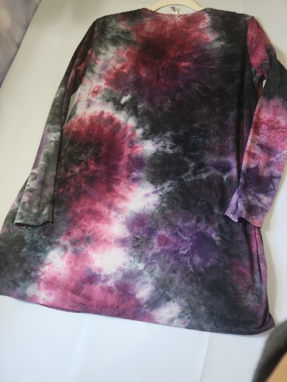 🐦 Sunday Tie-Dye Open Front Cardigan - Purple, Black & Red - Picture 8 of 9